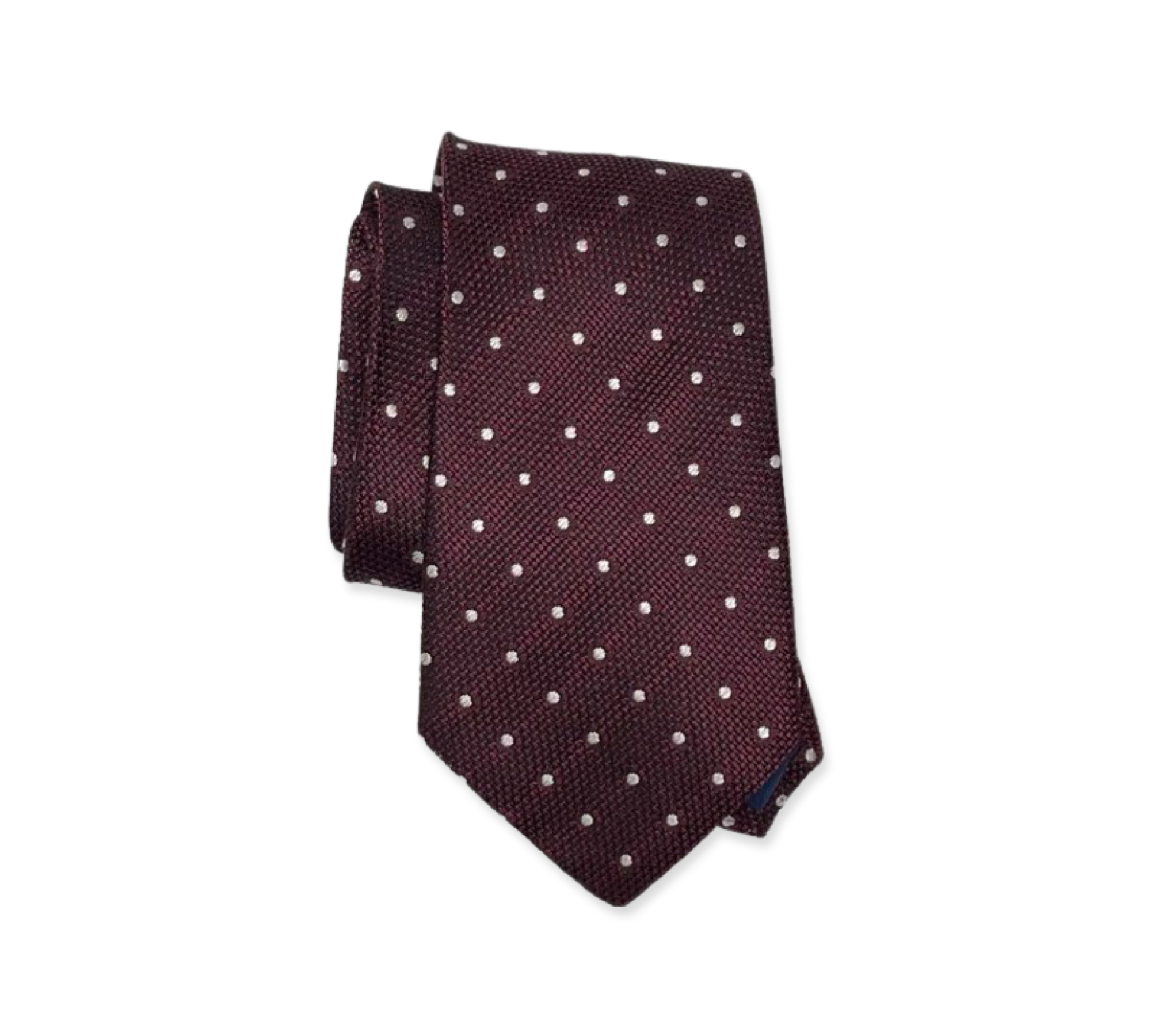 Burgundy White Dot Grenadine Tie